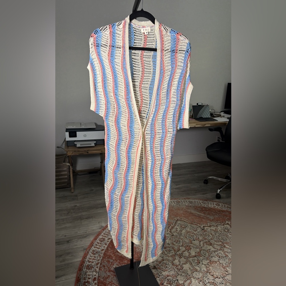 POL Multicolor Open Knit Cardigan NWOT